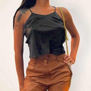 SOLD • Vintage 90s Y2K Satin Single Stitch Cami Sexy Smal